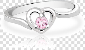 Silhouette Sparkle  Pink Cz Heart Ring   Birthstone  HD Png Download