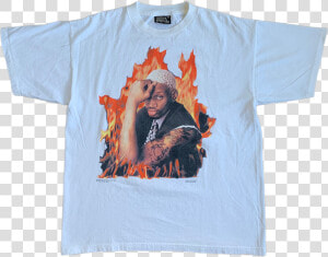 1996 Dennis Rodman Fire T shirt  HD Png Download