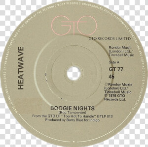 Boogie Nights By Heatwave Uk Vinyl Grey Label   Cd  HD Png Download