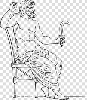 Free Clipart Of A Black And White Greek Mythology God    Greek Mythology Cronus Png  Transparent Png