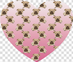 Cute Pugs On Pink Gradient Background Heart shaped  HD Png Download