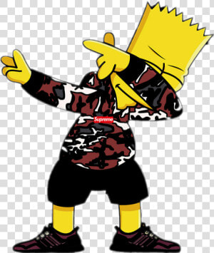 Sticker Yellow Tshirt Dab Cartoon Free Transparent   Gucci Bart Simpson Supreme  HD Png Download