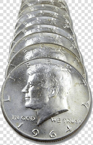 1964 Kennedy Half Dollar 20 coin Rolls   Silver  HD Png Download