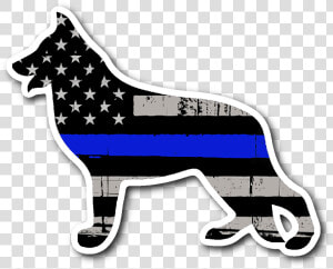 K 9 German Shepherd Thin Blue Line Flag Sticker   K9 Thin Blue Line Decal  HD Png Download