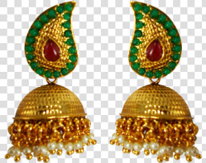 Yellow Gold Plated Indian Gold Jhumkas Replica Pearl   Earrings Images Hd All Png  Transparent Png