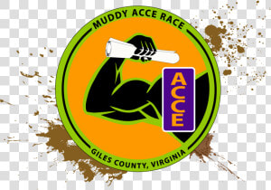 Logo For Muddy Acce Race With Mud Splatter Behind   Graphic Design  HD Png Download