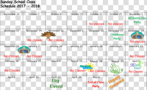 Sunday School Calendar 2017 2018   Sunday School Calendar  HD Png Download