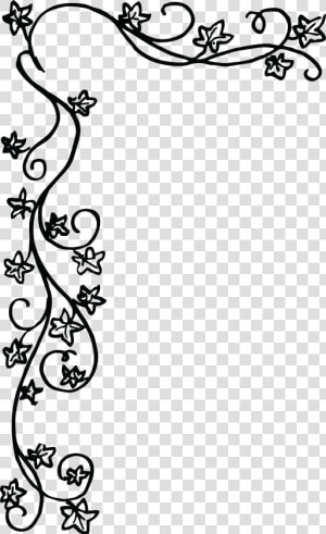 Black Floral Border Png Transparent Image   Floral Border Black And White  Png Download