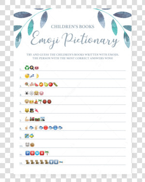 Leaf Baby Shower Emoji Pictionary Game Printable By   Emoji Baby Shower Game  HD Png Download