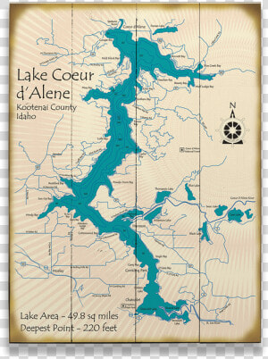 Lake Coeur D Alene Map  HD Png Download