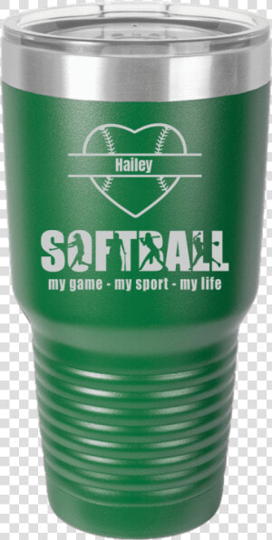 Personalized Heart Softball Tumbler   Tumbler  HD Png Download