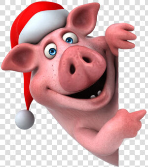  pig  santa hat  peekaboo   Funny Pig  HD Png Download