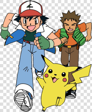 Brock Clipart   Ash Brock And Pikachu  HD Png Download