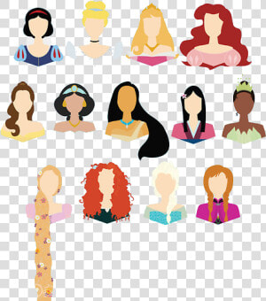 Ariel Disney Princess Rapunzel Elsa The Walt Disney   Minimalist Disney Princess  HD Png Download