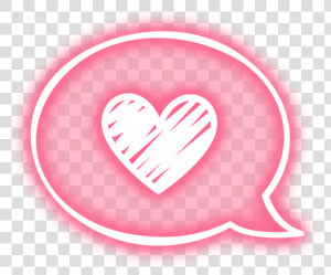  neon  bubble  speechmarm  heart  scribble  pinkneon  HD Png Download