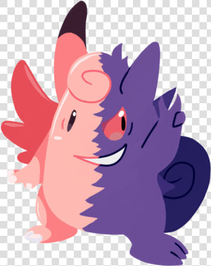  clefable  gengar  pokemon  freetoedit   Illustration  HD Png Download