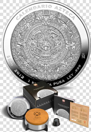 Azteekse Kalender Kilo Zilver Munt   1kg Silver Aztec Calendar  HD Png Download