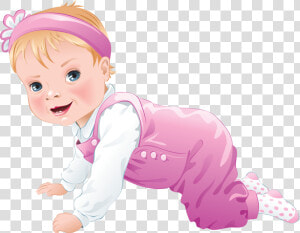 Transparent Baby Doll Png   Baby Girl Crawling Clip Art  Png Download