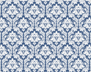 Damask Pattern Navy Blue And White Rectangle Mousepad   Motif  HD Png Download