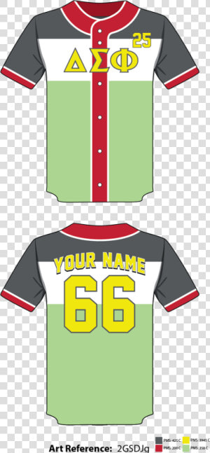 Delta Sigma Phi Full Button Baseball Jersey   Illustration  HD Png Download