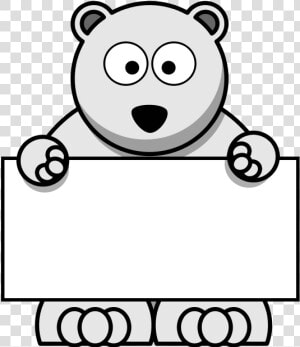 Sign holding Polar Bear   Clip Art Cartoon Polar Bear  HD Png Download