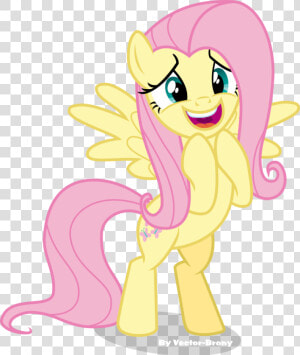 Vector brony  Bipedal  Excited  Fluttershy  Happy    Fluttershy Mlp Transparent Background  HD Png Download