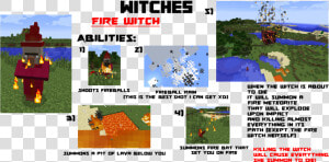 Witches Fire Witch   Witch Mod Minecraft  HD Png Download