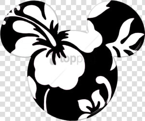 Black And White clip Art plant monochrome   Mickey Mouse Ears Hawaiian  HD Png Download