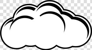 White Cloud Png   Black And White Simple Cloud Clipart  Transparent Png