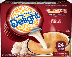 Cold Stone Creamery Sweet Cream Creamer Singles   Delight Coffee Creamer  HD Png Download