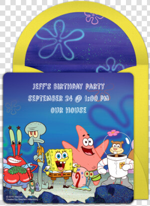 Spongebob Under The Sea Online Invitation   Spongebob Mothers Day Card  HD Png Download