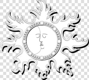 Sun And Moon Outline Png Clip Arts   Imagenes Gratis De Astrología  Transparent Png