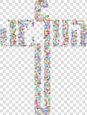 Prismatic Jesus Cross Typography Dots No Background   Cross Png Transparent Christian Cross Background  Png Download