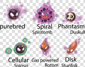 Gastly Variations Also Known As Fused Ghost Babies   Invertebrate  HD Png Download