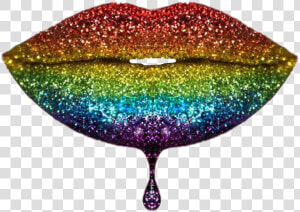 Rainbow Glitter Rainbowglitter Lips   Glitter Lips Png  Transparent Png