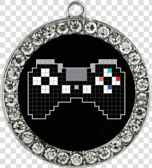 Pixel Art Playstation Gaming Fan Stone Coin Necklace   Weeping Angel Blue Thin Line Png  Transparent Png