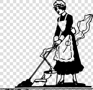 Maid Cleans   Maid Housekeeping Cartoon Drawing  HD Png Download