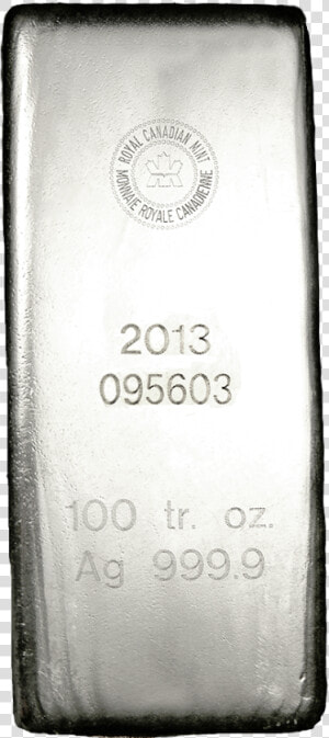 Royal Canadian Mint Silver Bars 100 Oz   Bottle  HD Png Download