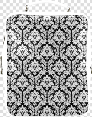 Damask Pattern Black And White Square Backpack   Shoulder Bag  HD Png Download