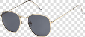 Oculos De Sol Vintage Square Edge Sunglasses Black min   Gold And Black Round Sunglasses  HD Png Download