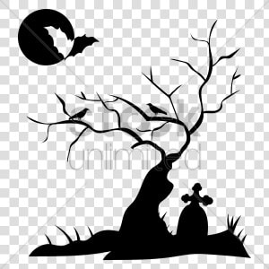 Silhouette Of Grave Clipart Headstone Clip Art   Grave Tree Vector Png  Transparent Png