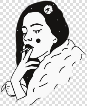  smoke  girl  sad  sadgirl  top  tumblr  blackandwhite   Sticker Black And White Png  Transparent Png