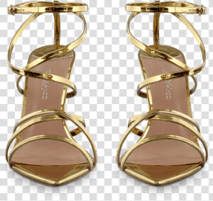 Marcy Gold Shine Front   Sandal  HD Png Download