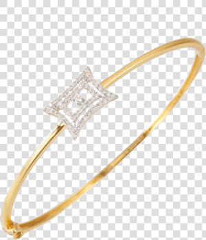 18kt Yellow Gold And Diamond Bangle For Women  HD Png Download