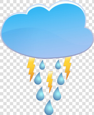 Cloud Rain And Thunder Weather Icon   Thunder And Rain Clipart  HD Png Download