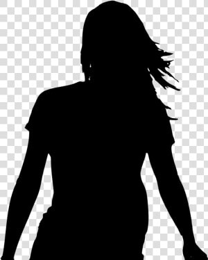 File   Silhouetted Arms   Svg   Girl Silhouette Back   Woman Silhouette From Back  HD Png Download