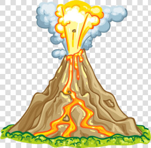 Volcano And Parts Png Clipart   Png Download   Volcanic Eruption Free Clipart  Transparent Png