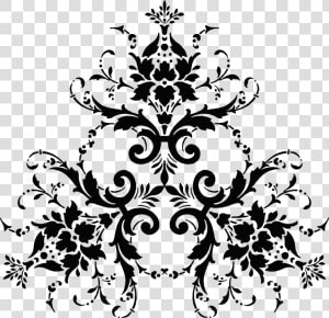 Damask  Floral  Flower  Flourish  Decorative   Black White Damask Background  HD Png Download