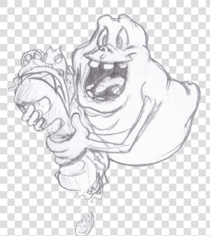 Slimer   Slimer Black And White  HD Png Download