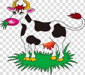 Clip Art Cow Vector Transparent   Clipart Cow Eating Grass  HD Png Download